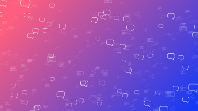 Glowing Speech Bubble on Pink Background