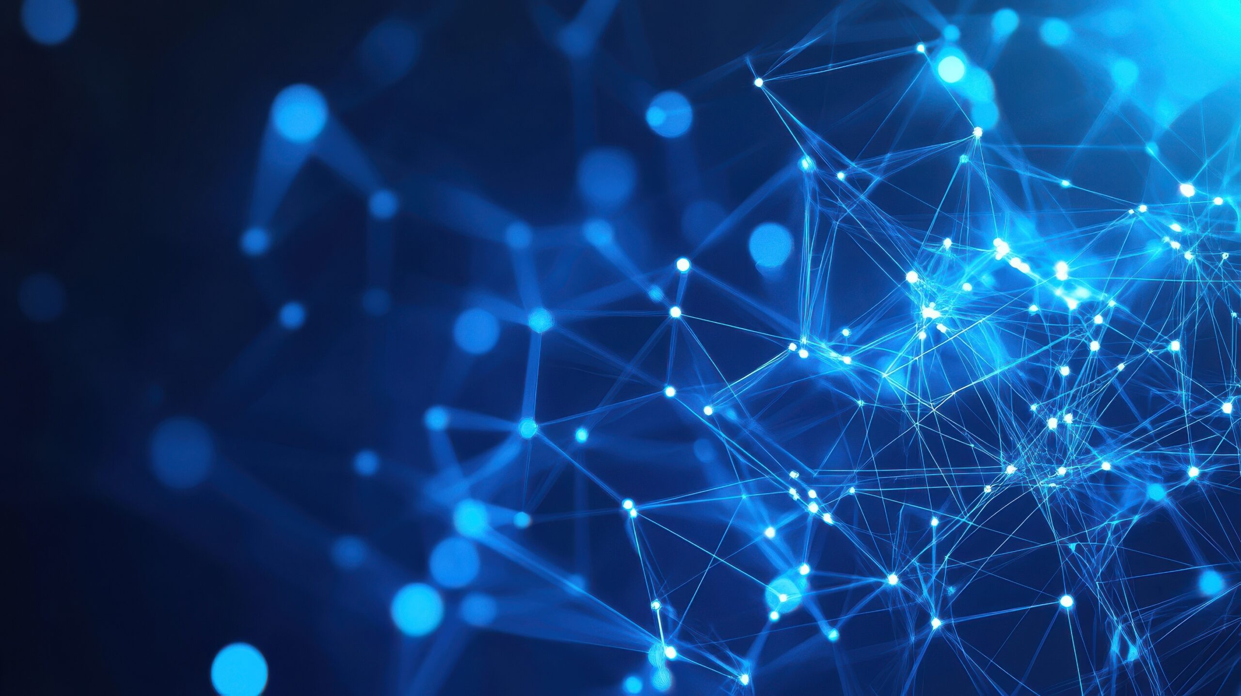 a blue background with lines and networks illustration